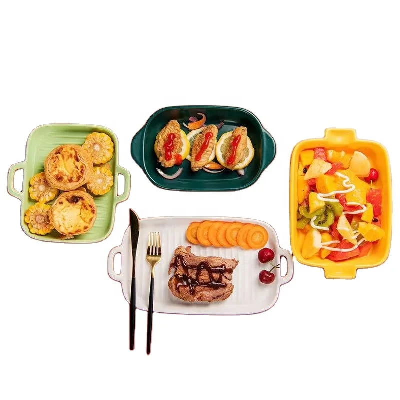 High quality color glazed tableware, the hotel plate ceramic plate tableware restaurant