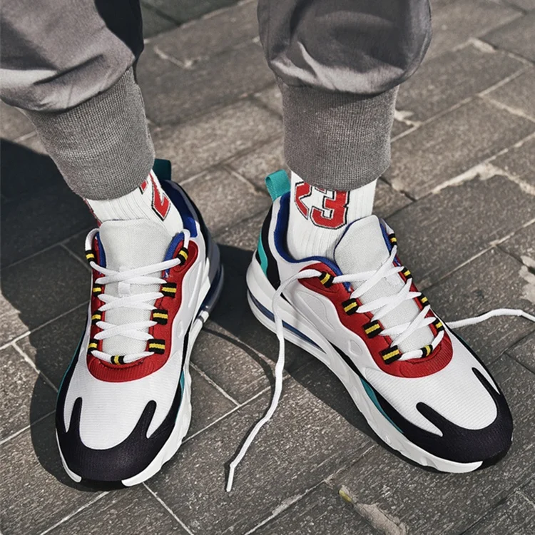 
High Quality Customized Branded Men Flying Woven Air Cushion Sports Casual Shoes Running Sneakers 