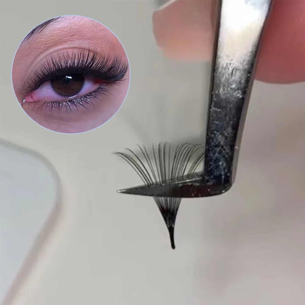 1s self fan lash easy fan lashes blooming individual eyelash extension Self Fanning korean pbt fiber lashes extension