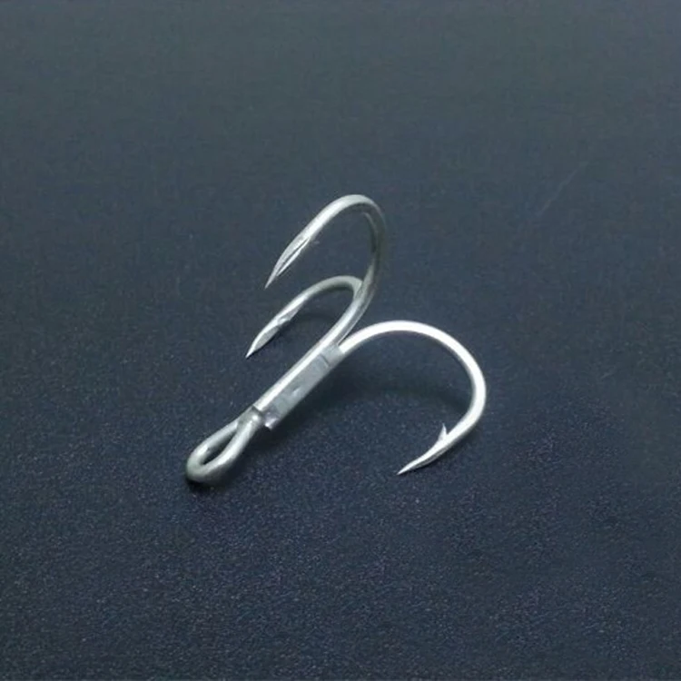 ST46 1000pcs/bag 3x Stainless Steel High Carbon Treble Hooks Strong Fish Light Fishing Hook Treble