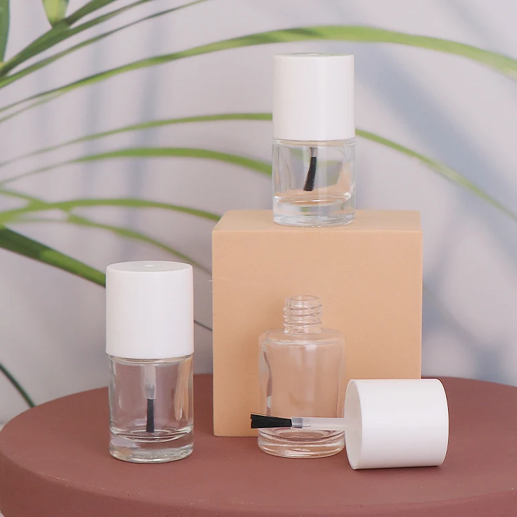 Стеклянная бутылка с кисточкой для лака для ногтей круглой формы, 5 мл, 10 мл, 15 мл