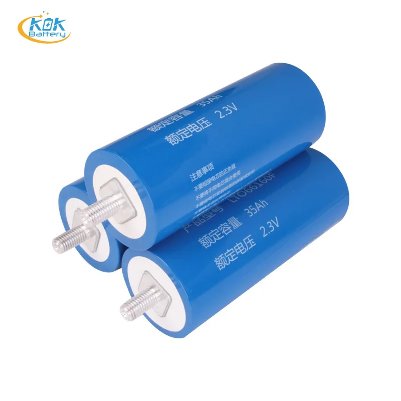 KOK Power New Yinlong 66160F 2.3V 35Ah Cylindrical 35Ah Solar Battery Storage System Titanate LTO Battery