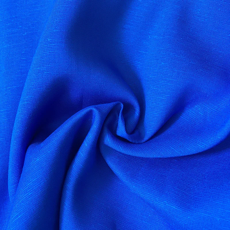 Wholesale Pure Color Linen Viscose Polyester Blend Fabric