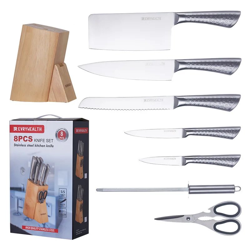 Online Portable Full Tang g10 Classic Hollow Handle Kitchen Chef Skiving Skinner Slicing Gyuto Shears Knife Set With Box