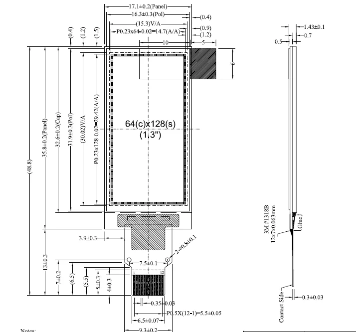 1.3 inch Oled white Display Lcd Panel 64x128 dots Oled Screen Module,1.3 inch oled display raspberry pi