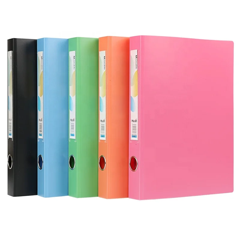 Wholesale A4 PP Cover 2 3 4 Ring Loose Leaf Custom Ring Binder Document File Folder