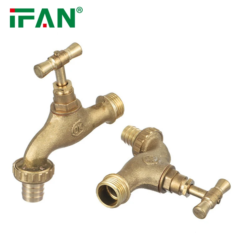 IFAN 1/2' Kitchen Garden Sink Faucet Single Handle Thread Water Tap Outdoor Washing Machine Switch Faucet Brass Bibcock