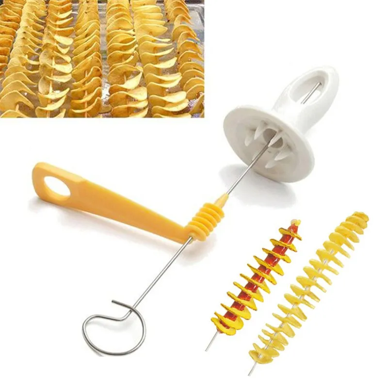 3 String Rotate Potato Slicer Spiral Twisted Potato Slice Cutter Manual Creative Kitchen Gadgets