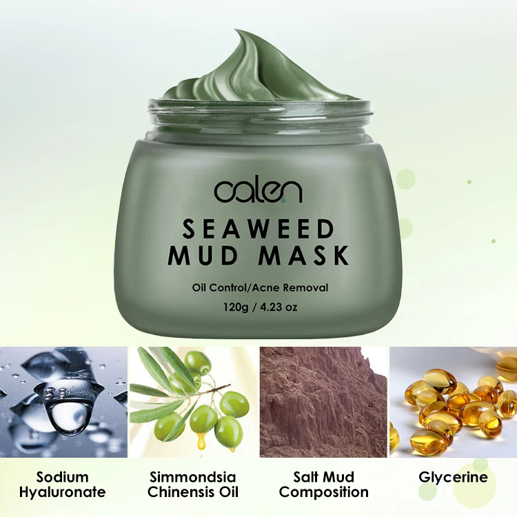 Private Label Effective Exfoliating And Skin Whitening Organic Seaweed Mud Mask
