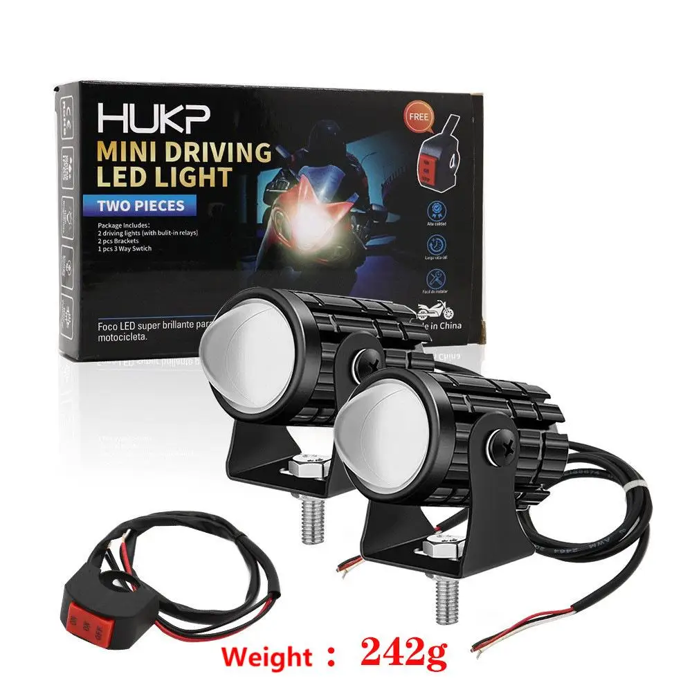 Hot-selling 12-80V Automobile and Motorcycle two-color led spot lamp universal modified waterproof fog lamp projector lens