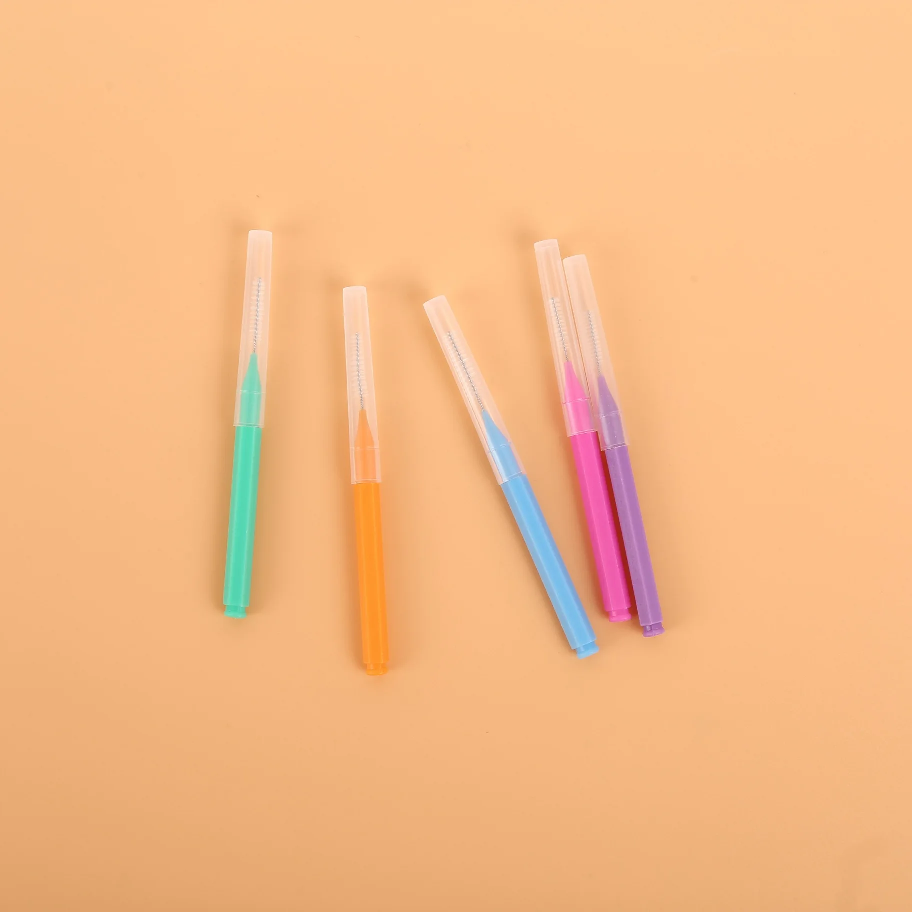 Eco-Friendly 60-Piece Bamboo Interdental Brush Head Biodegradable Silicon Toothpick Box Packaging for Adults