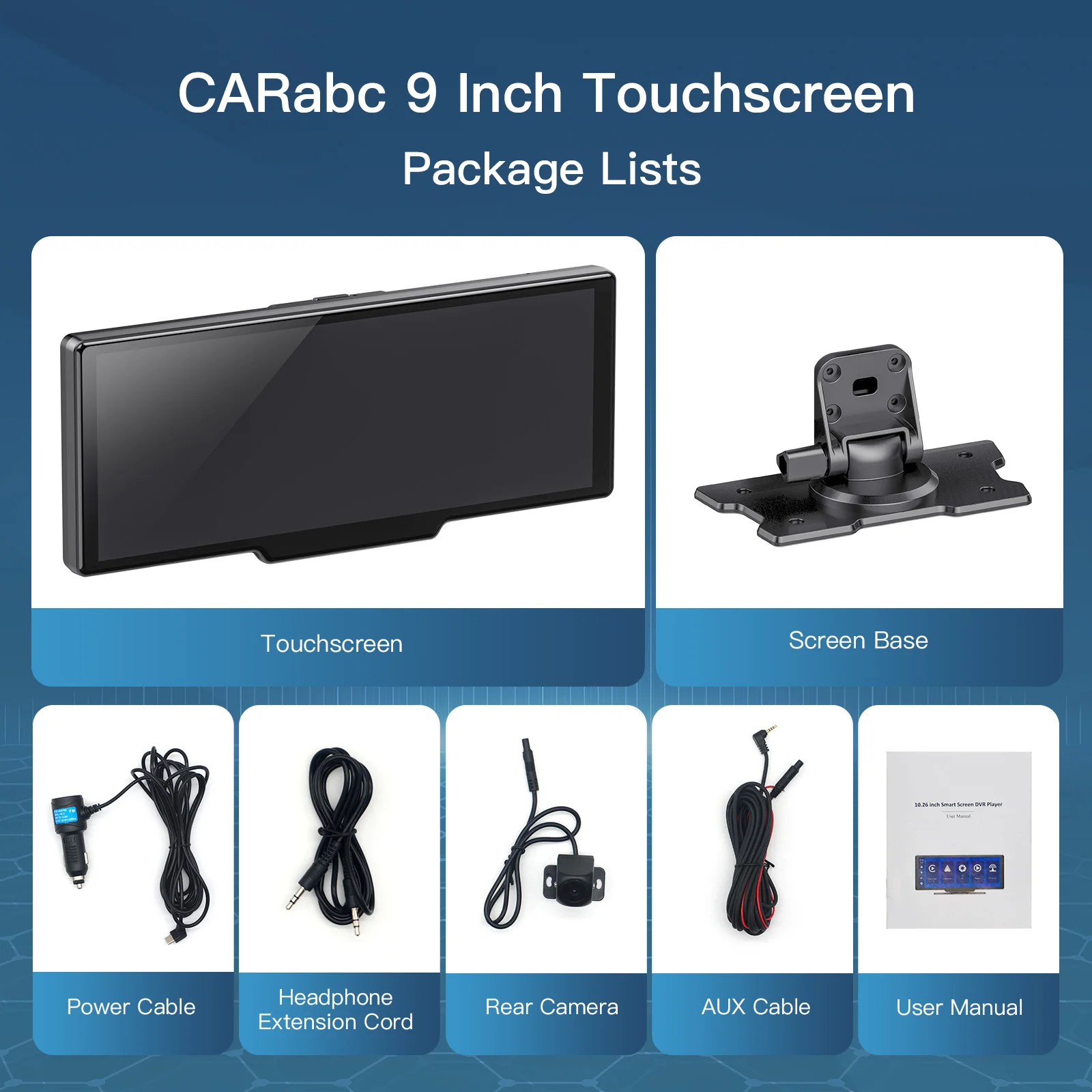 Carabc 2022 беспроводной Carplay и Android Auto портативный 10 дюймовый сенсорный экран автомобильный аудиоприемник GPS