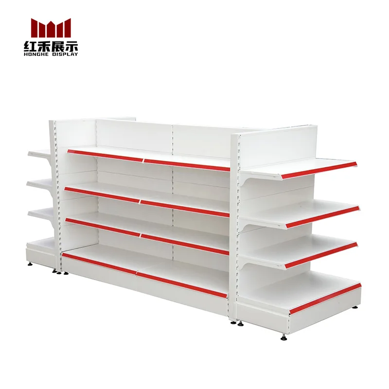 Hong He Hot Selling New Design Metal Supermarket Shelf Metal Display Gondola Supermarket Rack