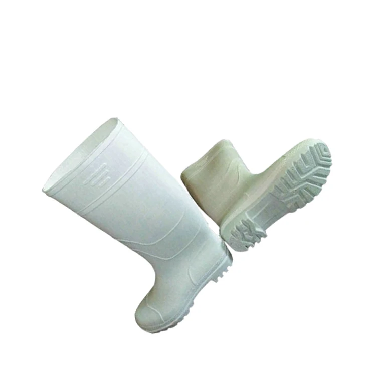 Waterproof antislip farm rain boots white golf rain boots beige raining boots for woman