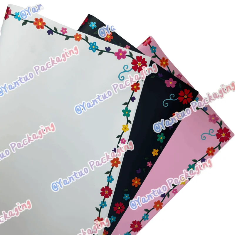 Wholesale Mexican Style Small Flower Edge Wrapping Paper Waterproof Flower Wrapping Paper Florist Supplies