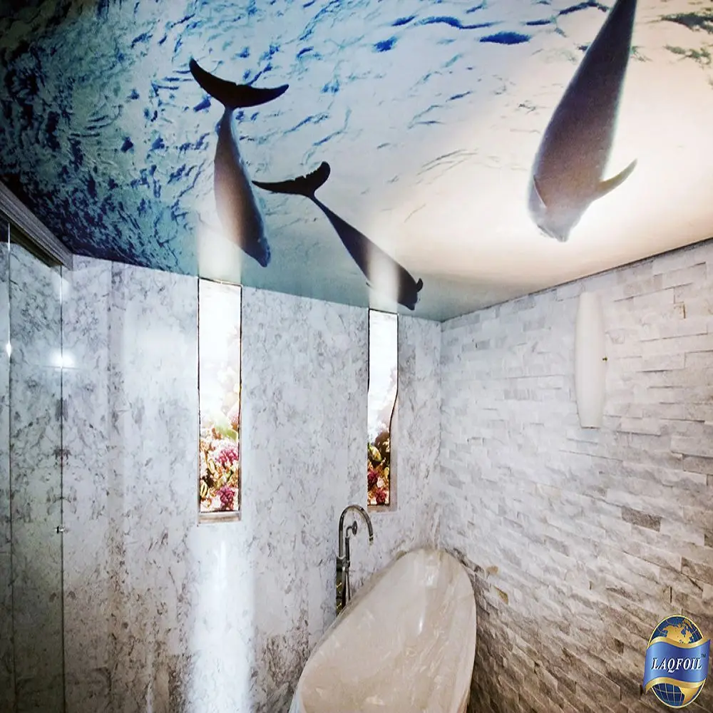 Kids room Decorative PVC stretch ceiling film plafond tendu film 3D UV printing roofing ceiling  Starry sky space design