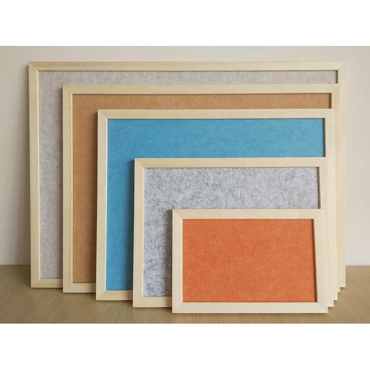 New style wooden frame felt pinboard school bulletin board with pins