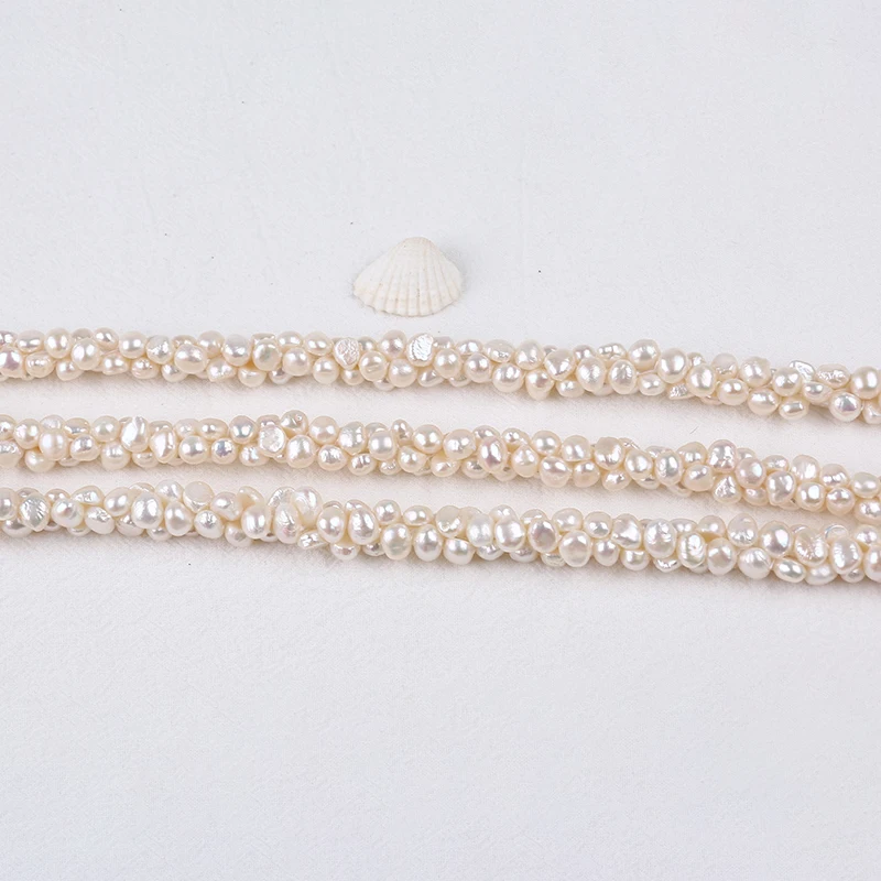 6-8mm White Baroque Freshwater Pearls Beads Strand Wholesale For Jewelry Making