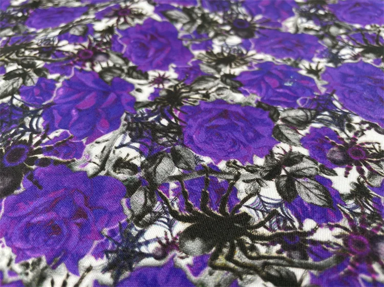 
NO MOQ Spider And Floral Print Custom Digital Printing Chinos Fabric 100% Cotton Fabric Cotton Twill Fabric Print For Shirts 
