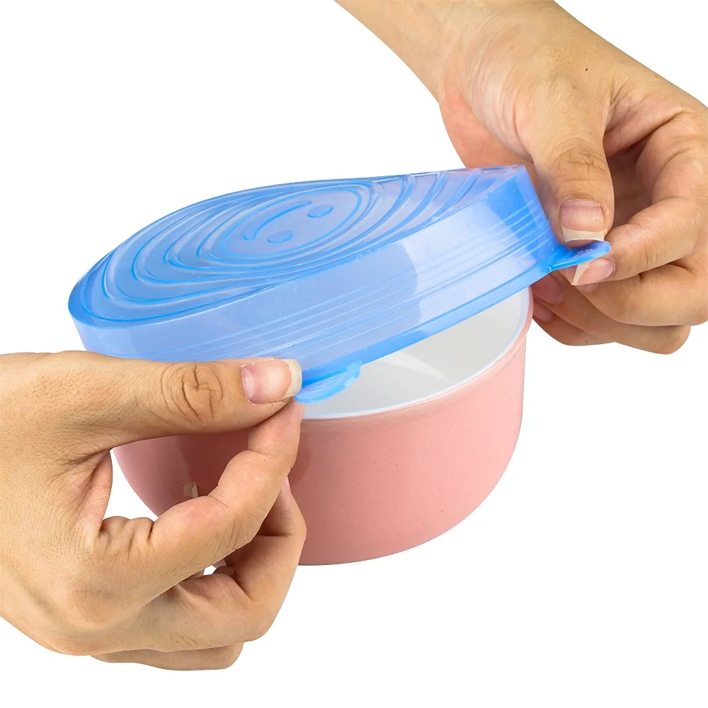 6 Size Fresh-keeping Multi-size Reusable Silicone Stretch Lid Container Cover Plastic Wrap Substitute For Food Storage