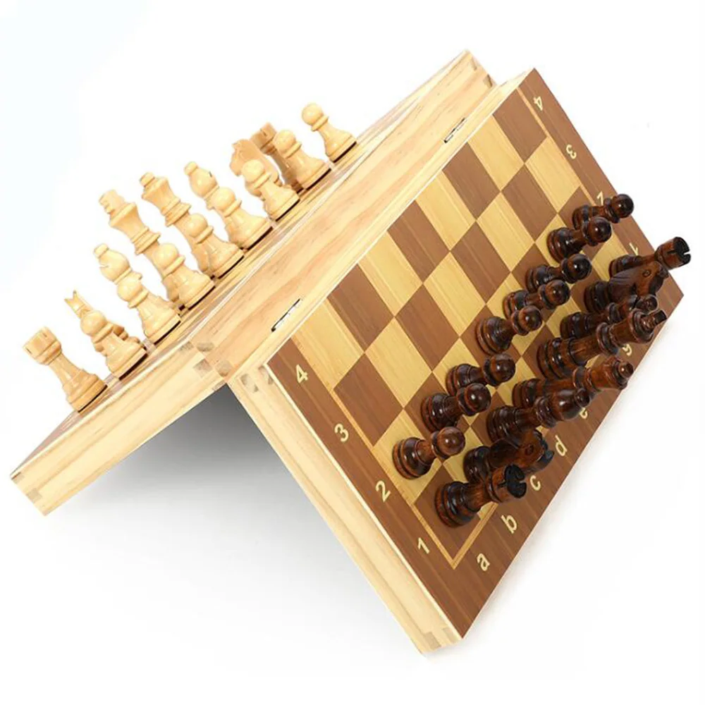 39x39x2.5cm Magnetic Chess Set Folding Wooden With Crafted