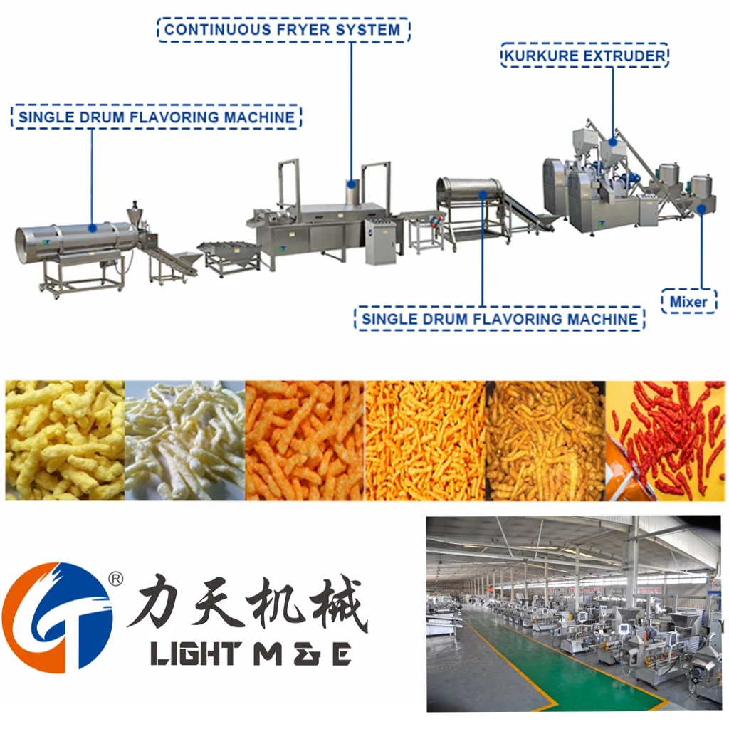 Continuous Process Line for Kurkure Snacks Cheetos Snacks Food Extruder Machine