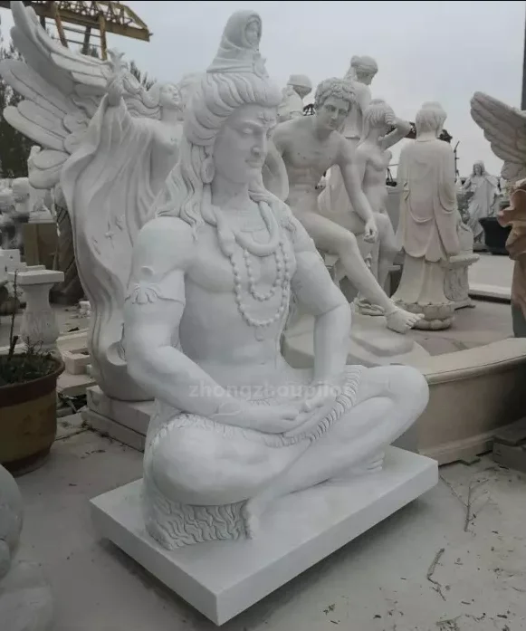Life Size Factory Price Indian Hindu God Lord Shiva Stone Marble Statue