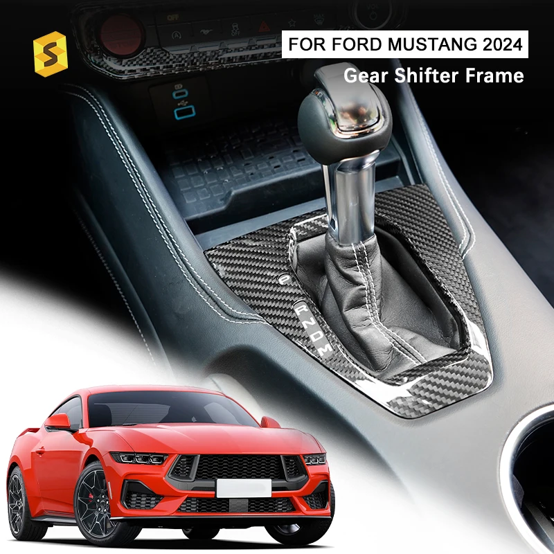 ES Carbon Fiber Manufacturer Wholesale Gear Shifter Frame Car Interior Trim For Mustang 2024