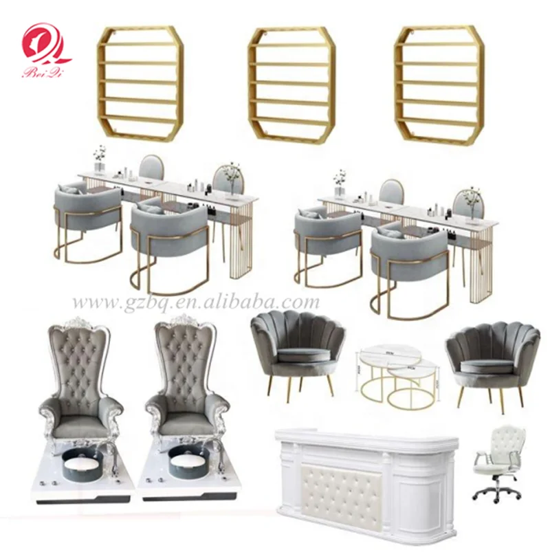 
Good quality nail salon furniture set pink ins style manicure table pedicure foot spa chair 