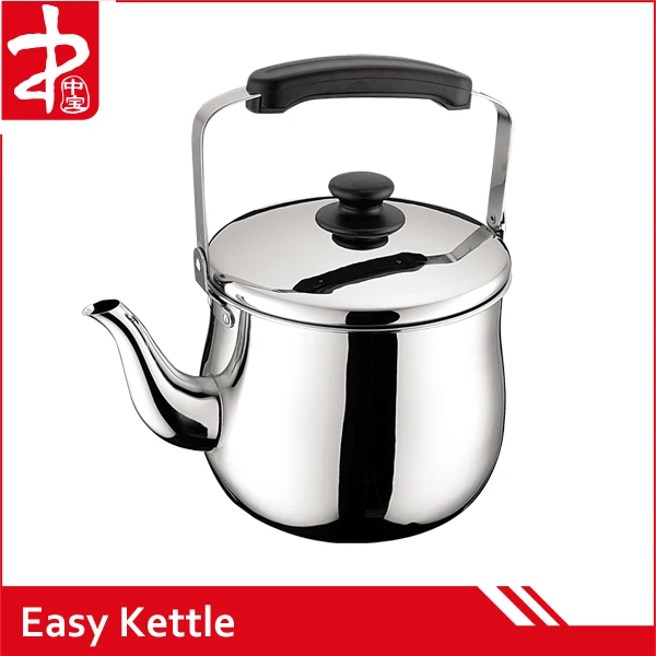 Factory wholesale teapot insulated handle silver large capacity food grade polished stainless steel kettle with filter