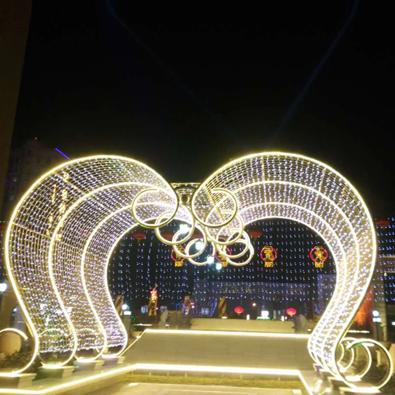Christmas Arches Motif Lights Outdoors Decorative Lightings New Year Waterproof LED Festival Holiday Lanterns Decorations