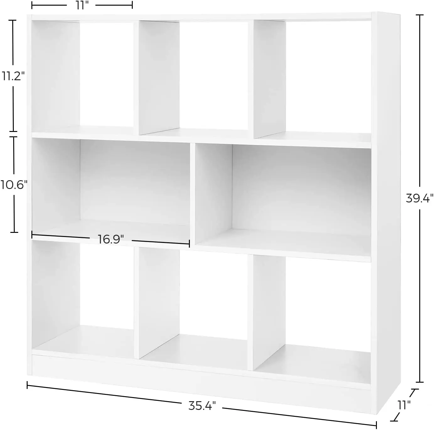 Wooden Bookcase with Open Shelves Freestanding Bookshelf Storage Unit and Display Cabinet for Study Room