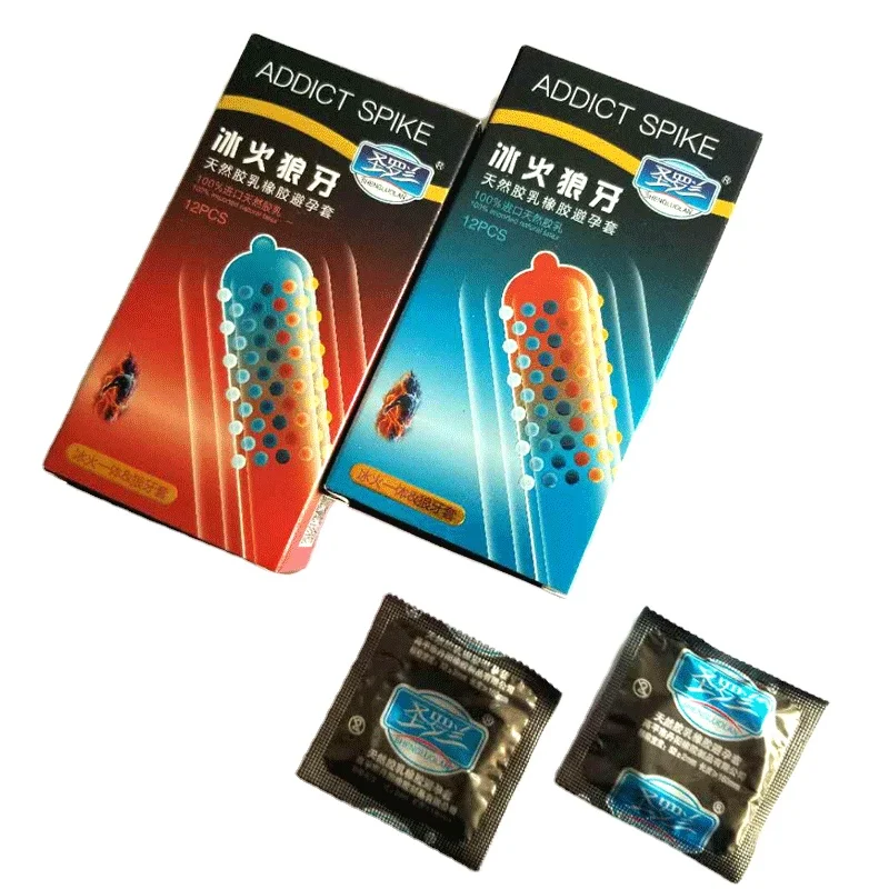 Super qualityused penis enlargement spiky thorn threaded ultra sensitive lubricated latex condom sex toys for male