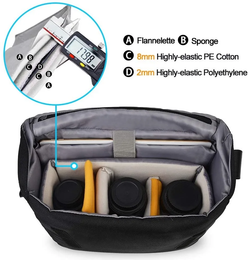 Waterproof  dslr Camera Bag Camera Shoulder Messenger Bag Travel Camera Bags
