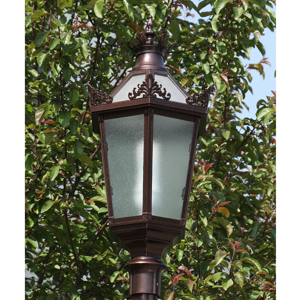 Outdoor Classic Decorative Antique Cast Aluminum Street Lamp Post Led Garden Pole Light For Landscape Lighting