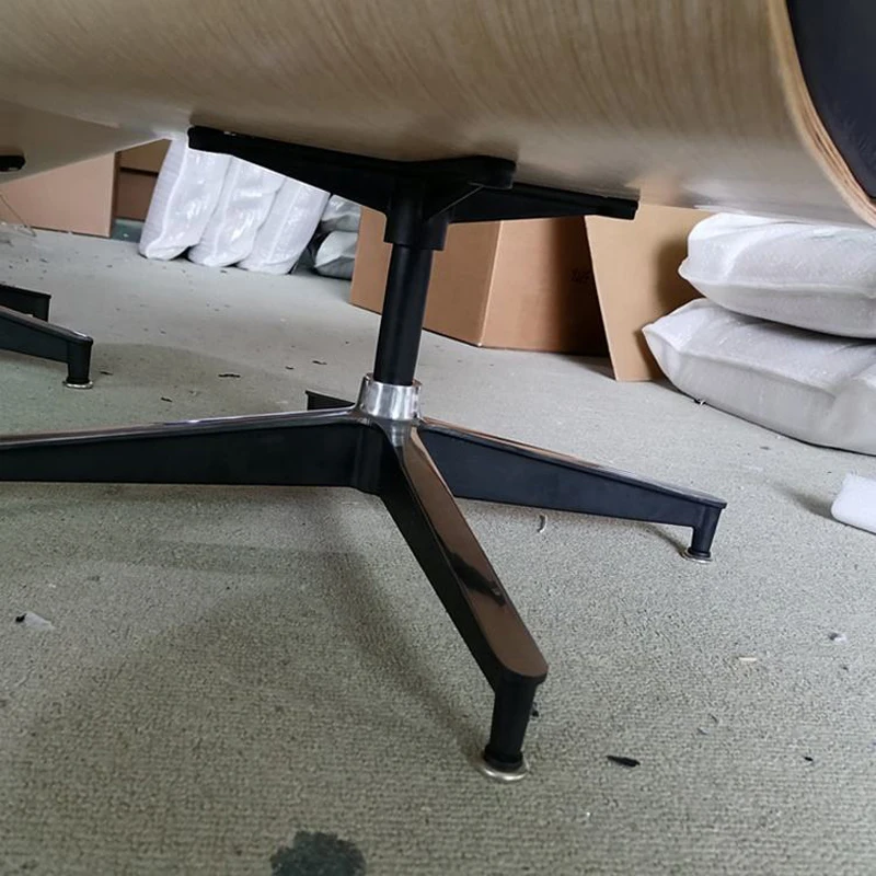 Complete Chair Mid Century Leather Arm Wooden Leisure Armchair Chaise Modern Replica Eam Swivel Lounge Chair With Ottoman