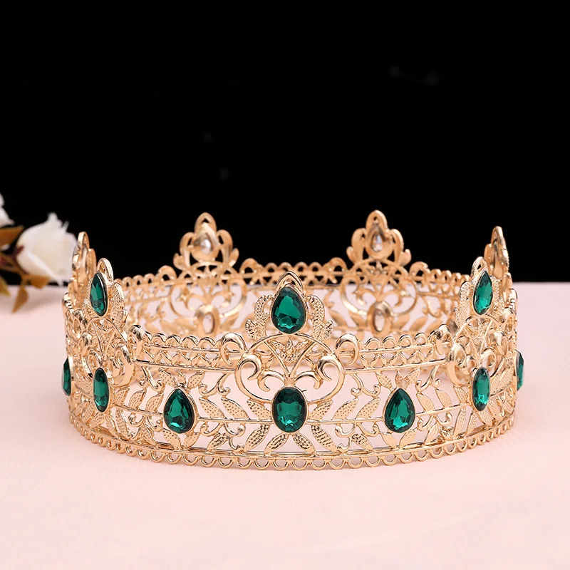 luxurious miss universe beauty pageant crown princess bridal crystals diamond royal tiara round full circle king crown for men