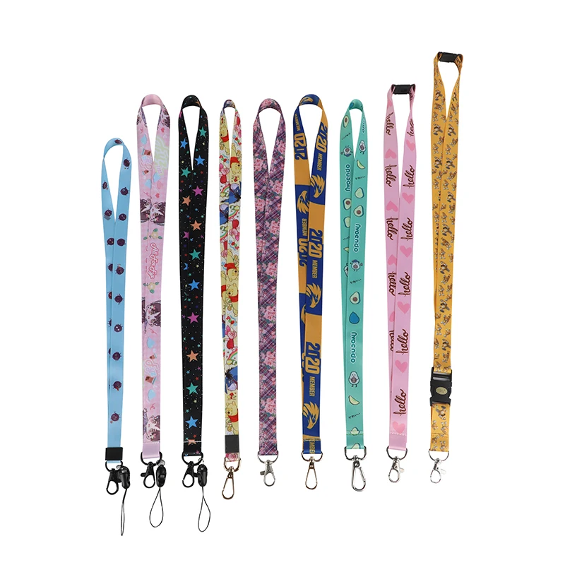 Customized various types of neck lanyard key ID card gym mobile phone belt USB badge holder DIY lanyard Polyester lanyard