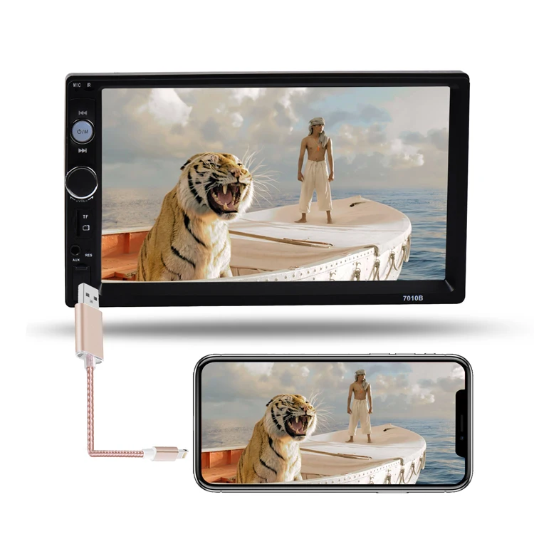 7018 сенсорный экран 2 Din 7 дюймов автомобильное радио стерео MP5 плеер Зеркало Ссылка/FM/TF/BT Поддержка рулевого колеса пульт дистанционного управления