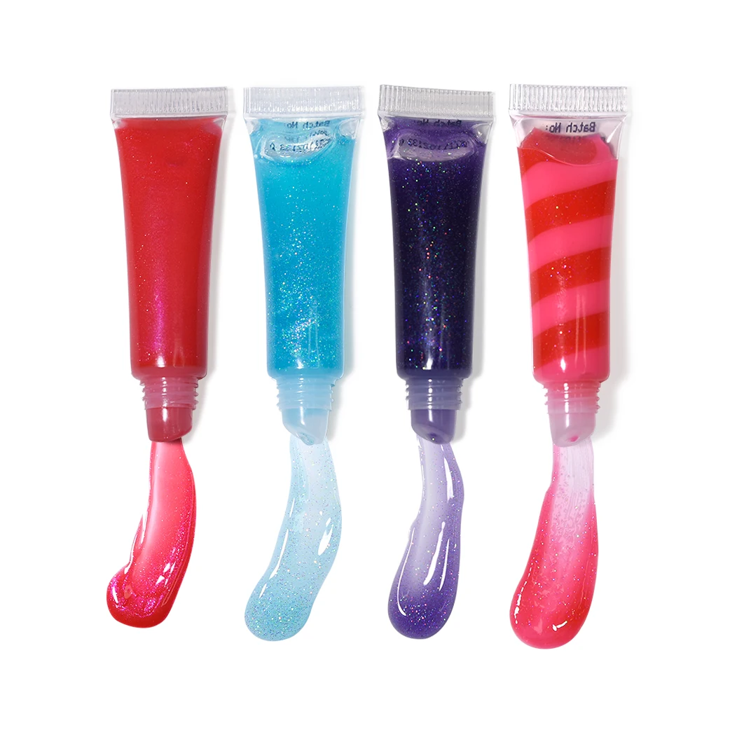 Lip Gloss with Key Chain Custom Logo Lip Gloss Tube Vendor Pouch Pencil Lip Gloss No Labels