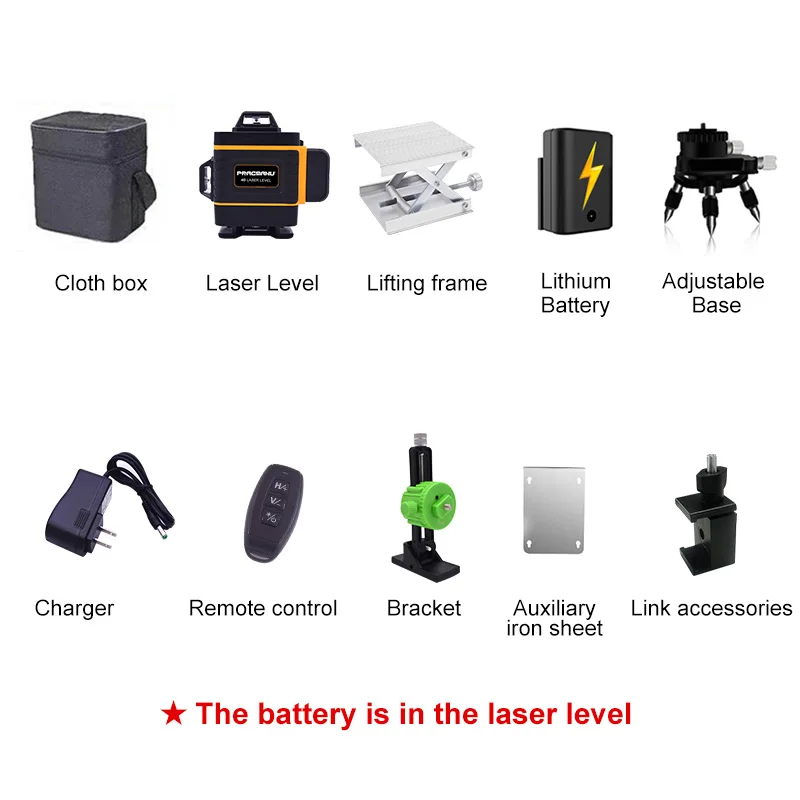 High precision 360 degree rotating 16 lines 4d multi green light laser level with tripod