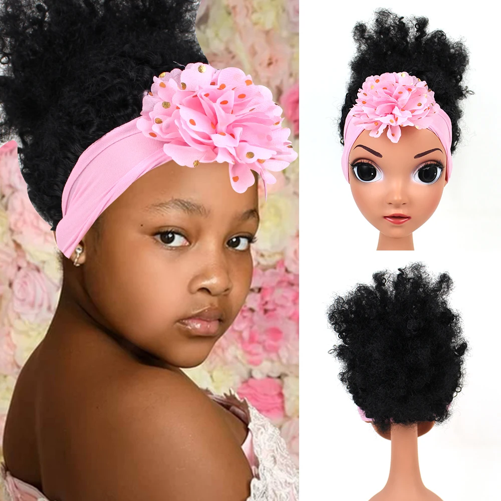 Popular beauty girls full head feel like human hair wig for kids girls synthetic headband wigs soft breathable wigs for baby