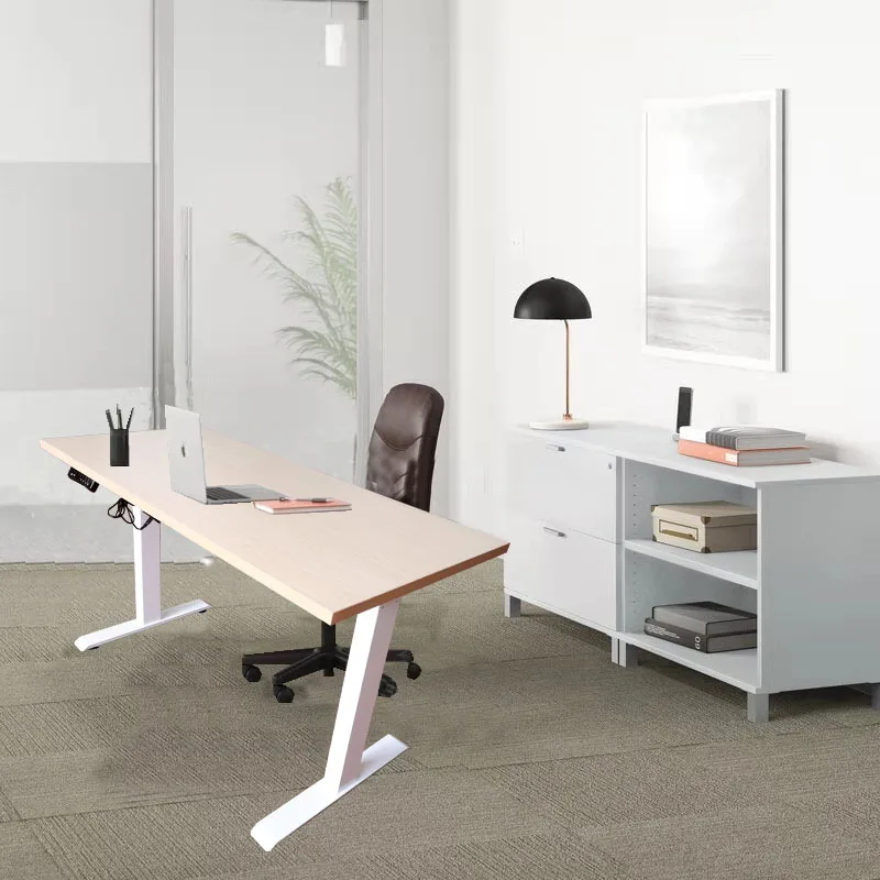 Ergonomic height-adjustable computer desk for home or company office
