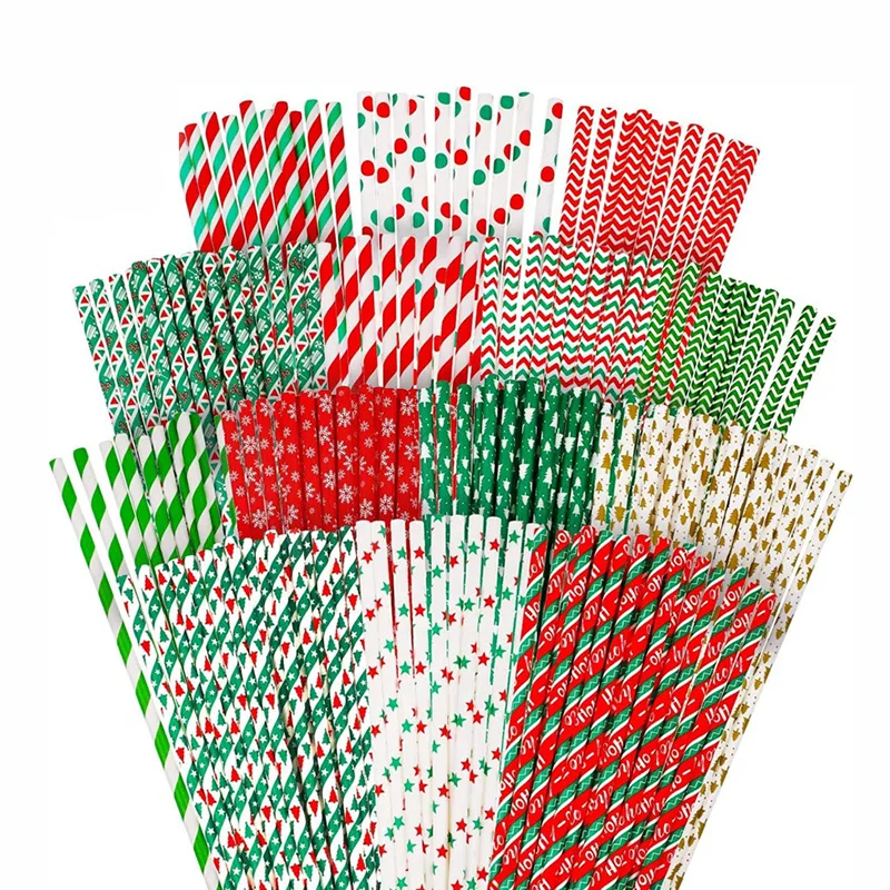 Factory wholesale disposable biodegradable paper straws for holiday parties