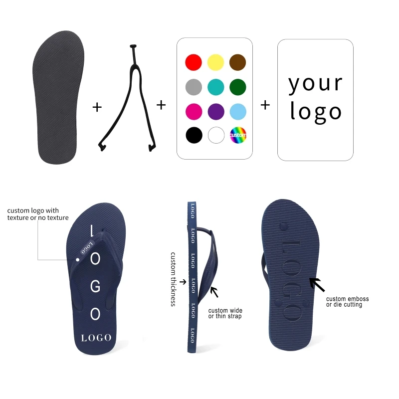 Custom Personalization High quality cheap wholesale unisex Beach Slippers Blank Flip Flops