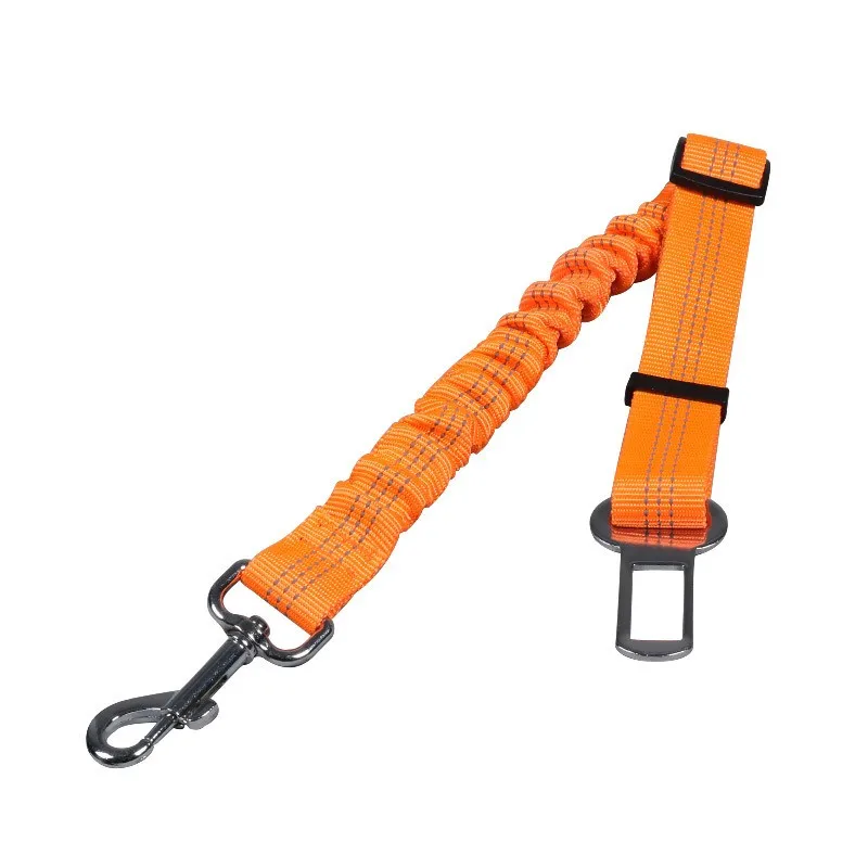 New car explosion-proof impact safety rope adjustable pet leash Car seat belt elastic retractable reflective dog leash