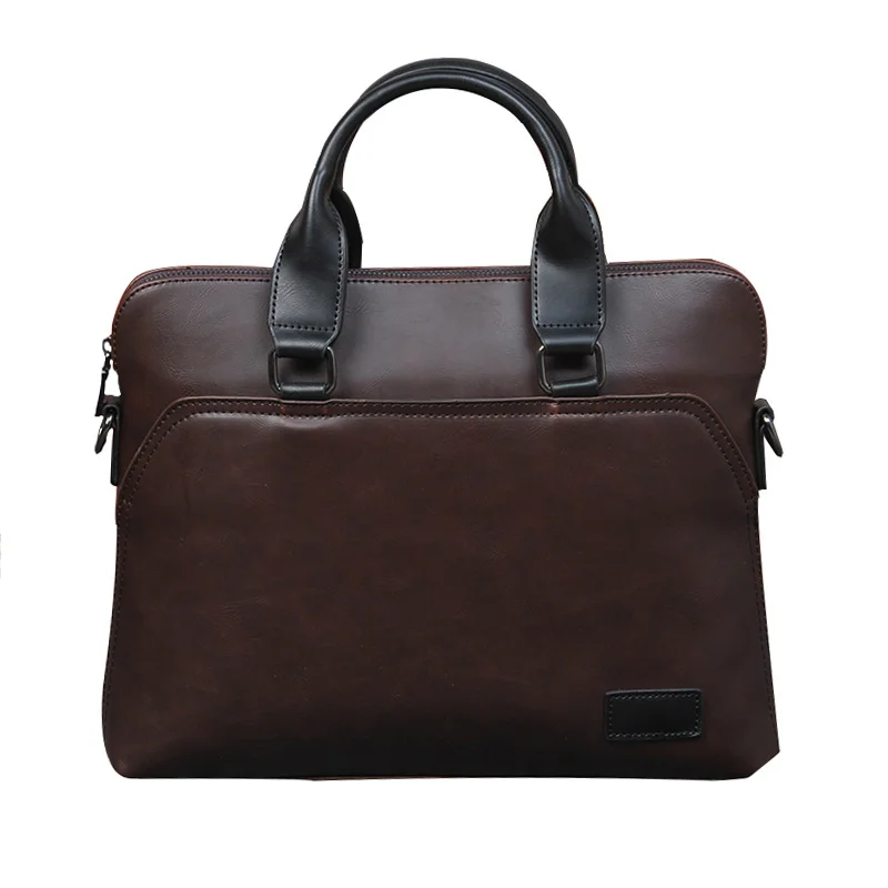 In Stock Laptop Leather Bag for Men Vintage Leather Laptop Bag Mens Laptop Shoulder Bag