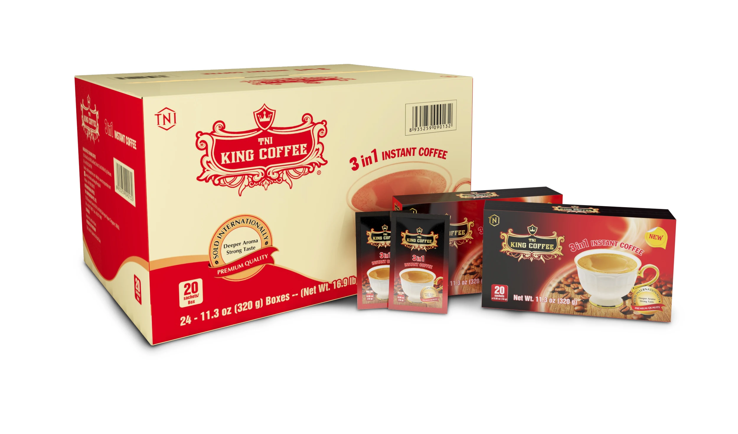 KING COFFEE - OEM Good Smell 3in1 Instant Coffee 20 sachets/box Viet Nam Instant Coffee Manufacturer