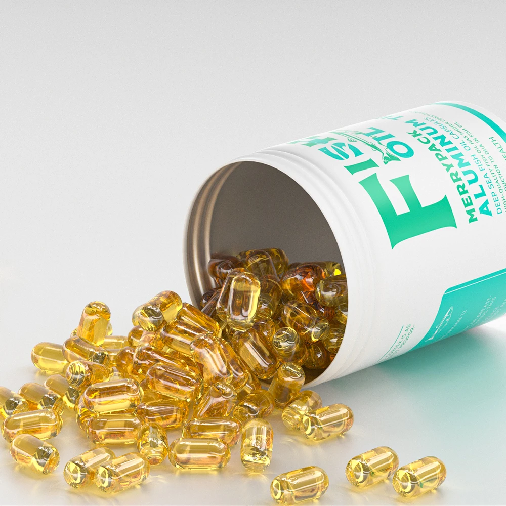 Оптовая цена металлическая алюминиевая круглая жестяная коробка для рыбьего жира контейнер упаковки пищевых продуктов капсул