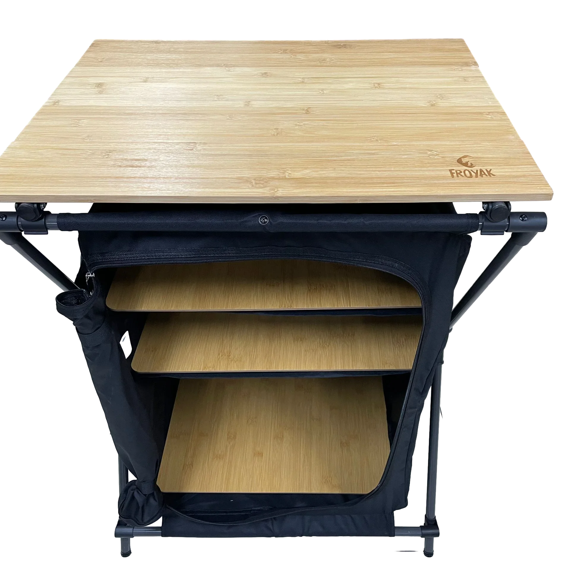 Portable Kitchen Camping Table Folding Table Outdoor Cooking Station with Storage Aluminum Metal with Cupboards for Outdoor